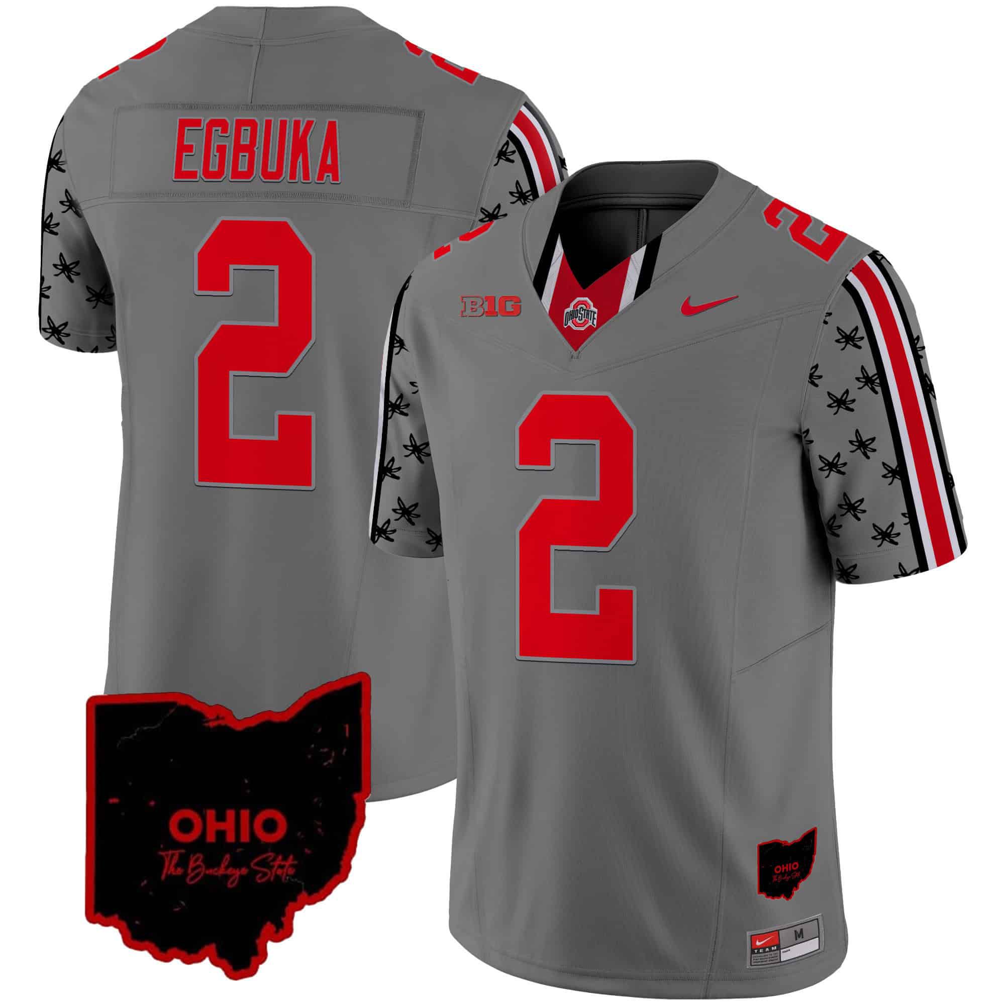 Men Ohio State Buckeyes #2 Egbuka Grey 2024 Nike Home Patch Vapor Limited NCAA Jersey->indianapolis colts->NFL Jersey